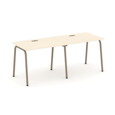 Estetica Рабочая станция 2 места ES.RS-2.1-LK Сатин/Металл Латте 1960*730*750