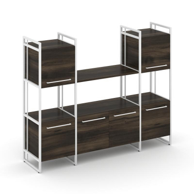 Rift Шкаф комбинированый RF.NS-002 Дуб Мали/Металл Белый/Белый Ручки 1598*396*1286