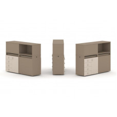Estetica Набор №15. Тумба двойная+низкая надставка ES.NB.2N-15 Латте/Капучино 1500*410*1135