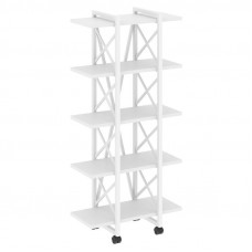 Loft Стеллаж на колесных опорах-5 полок VR.L-MST.K-5.4V Белый Бриллиант/Металл Белый 800*400*1704