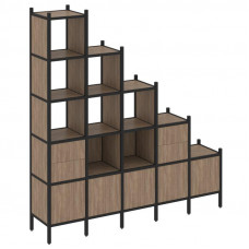 Loft Прямой стеллаж VR.L-23 Дуб Аризона/Металл Черный 2110*446*2280