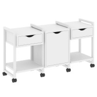 Loft Тумба на колесных опорах VR.L-TN-6.K Белый Бриллиант/Металл Белый 1440*460*767