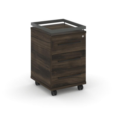 Rift Тумба мобильная усиленная + рамка RF.TM-003 Дуб Мали/Металл Антрацит/Черный Ручки 416*460*665