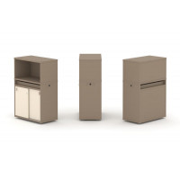 Estetica Набор №3. Тумба одиночная+низкая надставка ES.NB.1N-3 Латте/Сатин 750*410*1135