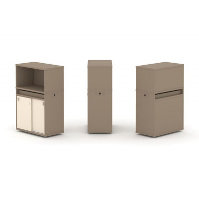 Estetica Набор №3. Тумба одиночная+низкая надставка ES.NB.1N-3 Латте/Сатин 750*410*1135