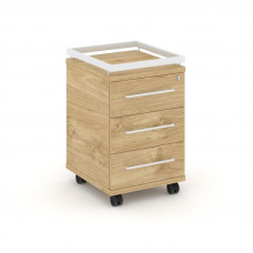 Rift Тумба мобильная усиленная + рамка RF.TM-003 Тиквуд Светлый/Металл Белый/Белый Ручки 416*460*665