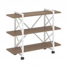 Loft Стеллаж на колесных опорах-3 полки VR.L-MST.K-3.8V Дуб Аризона/Металл Белый 1200*400*968