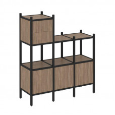 Loft Прямой стеллаж VR.L-13 Дуб Аризона/Металл Черный 1278*446*1458