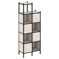 Loft Прямой стеллаж VR.L-20 Денвер Светлый/Металл Черный 862*446*2280