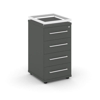 Rift Тумба приставная+рамка RF.TPR-002 Антрацит NEW/Металл Белый/Белый Ручки 416*460*797