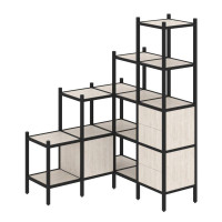 Loft Угловой внутренний стеллаж VR.L-40 Денвер Светлый/Металл Черный 1278*1278*1869