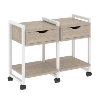 Loft Тумба на колесных опорах VR.L-TN-1.K Дуб Аттик/Металл Белый 970*460*767