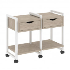 Loft Тумба на колесных опорах VR.L-TN-1.K Дуб Аттик/Металл Белый 970*460*767