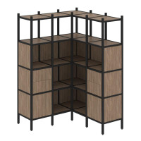 Loft Угловой внутренний стеллаж VR.L-33 Дуб Аризона/Металл Черный 1278*1278*1869