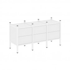 Loft Прямой стеллаж VR.L-06 Белый Бриллиант/Металл Белый 1278*446*636