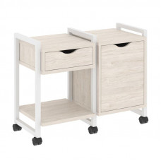 Loft Тумба на колесных опорах VR.L-TN-3.K Денвер Светлый/Металл Белый 970*460*767