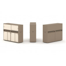 Estetica Набор №6. Тумба двойная+низкая надставка ES.NB.2N-6 Латте/Сатин 1500*410*1135