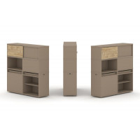 Estetica Набор №29. Тумба двойная+высокая надставка ES.NB.2V-29 Латте/Тиквуд Светлый 1500*410*1520