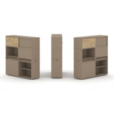 Estetica Набор №29. Тумба двойная+высокая надставка ES.NB.2V-29 Латте/Тиквуд Светлый 1500*410*1520