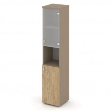 Estetica Шкаф высокий узкий правый ES.SU-1.4 (R) Латте/Тиквуд Светлый/Сатин матовый 400*420*1977