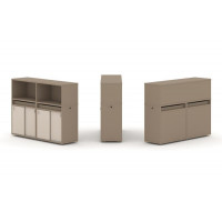 Estetica Набор №5. Тумба двойная+низкая надставка ES.NB.2N-5 Латте/Капучино 1500*410*1135