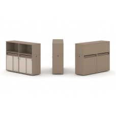 Estetica Набор №5. Тумба двойная+низкая надставка ES.NB.2N-5 Латте/Капучино 1500*410*1135