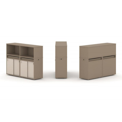 Estetica Набор №5. Тумба двойная+низкая надставка ES.NB.2N-5 Латте/Капучино 1500*410*1135