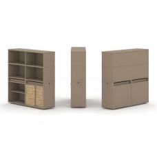 Estetica Набор №13. Тумба двойная+высокая надставка ES.NB.2V-13 Латте/Тиквуд Светлый 1500*410*1520