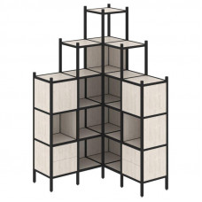 Loft Угловой внутренний стеллаж VR.L-45 Денвер Светлый/Металл Черный 1278*1278*2280