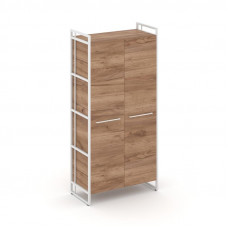 Rift Шкаф 4 ниши широкий RF.SS-41 Дуб Табак/Металл Белый/Белый Ручки 798*396*1648