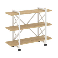 Loft Стеллаж на колесных опорах-3 полки VR.L-MST.K-3.8V Тиквуд Светлый/Металл Белый 1200*400*968