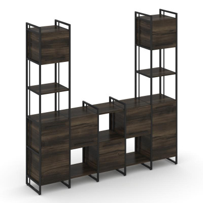 Rift Шкаф комбинированый RF.NS-001 Дуб Мали/Металл Черный/Черный Ручки 2020*396*2010