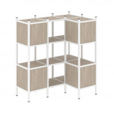 Loft Угловой внутренний стеллаж VR.L-29 Дуб Аттик/Металл Белый 1278*862*1458