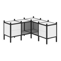 Loft Угловой внутренний стеллаж VR.L-27 Белый Бриллиант/Металл Черный 1278*1278*636