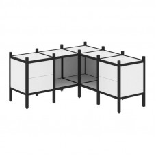 Loft Угловой внутренний стеллаж VR.L-27 Белый Бриллиант/Металл Черный 1278*1278*636