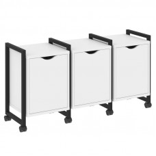 Loft Тумба на колесных опорах VR.L-TN-5.K Белый Бриллиант/Металл Черный 1440*460*767