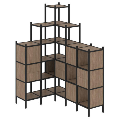 Loft Угловой внутренний стеллаж VR.L-43 Дуб Аризона/Металл Черный 1278*1694*2280