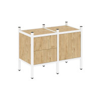 Loft Прямой стеллаж VR.L-01 Тиквуд Светлый/Металл Белый 862*446*636