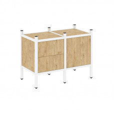 Loft Прямой стеллаж VR.L-01 Тиквуд Светлый/Металл Белый 862*446*636