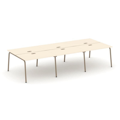 Estetica Рабочая станция 6 мест ES.D.RS-6.2-LK Сатин/Металл Латте 3540*1500*750