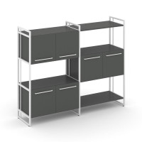 Rift Шкаф комбинированый RF.NS-004 Антрацит NEW/Металл Белый/Белый Ручки 1576*396*1286