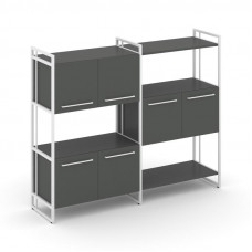 Rift Шкаф комбинированый RF.NS-004 Антрацит NEW/Металл Белый/Белый Ручки 1576*396*1286