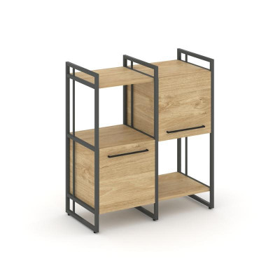 Rift Шкаф комбинированый RF.NS-005 Тиквуд Светлый/Металл Антрацит/Черный Ручки 820*396*924