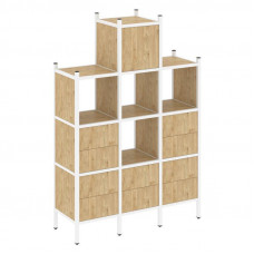 Loft Прямой стеллаж VR.L-18 Тиквуд Светлый/Металл Белый 1278*446*1869