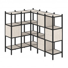 Loft Угловой внутренний стеллаж VR.L-30 Денвер Светлый/Металл Черный 1278*1694*1458