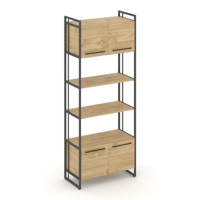 Rift Шкаф 5 ниш широкий RF.SS-54 Тиквуд Светлый/Металл Антрацит/Черный Ручки 798*396*2010