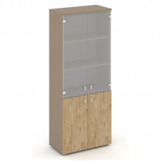 Estetica Шкаф высокий широкий ES.ST-1.2 Латте/Тиквуд Светлый/Сатин матовый 800*420*1977