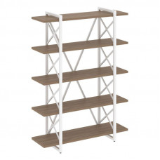 Loft Стеллаж на рег. опорах-5 полок VR.L-MST.O-5.8V Дуб Аризона/Металл Белый 1200*400*1650