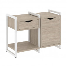 Loft Тумба на регулируемых опорах VR.L-TN-3.O Дуб Аттик/Металл Белый 970*460*719