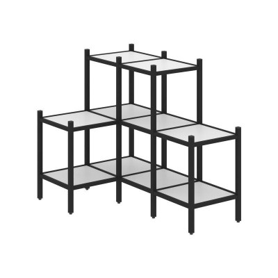 Loft Угловой внутренний стеллаж VR.L-37 Белый Бриллиант/Металл Черный 862*1278*1047